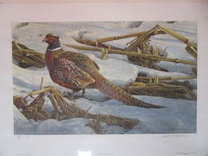 lot 4 image: Robert Bateman S&N Print (Artist Proof) 3456 Pheasant In Cornfield