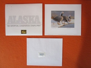 lot 43 image: Daniel Smith S&N Print 23482450 1985 Alaska Waterfowl Stamp