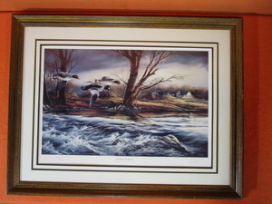 lot 90 image: Terry Redlin S&N Framed Print 904960 Rushing Rapids