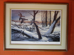 lot 92 image: Terry Redlin S&N Framed Print 530960 Prairie Springs