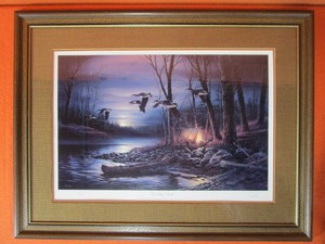 lot 115 image: Terry Redlin S&N Framed Print 841960 Evening Glow