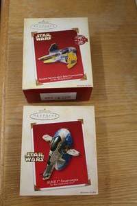 lot 531 image: Lot of (2) Hallmark Collectible Decorations - Star Wars Anakin Skywalkers Jedi Starfighter, Slave I Starfighter (New In Box )