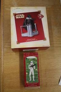 lot 534 image: Lot of (2) Hallmark Collectible Decorations - Star Wars The Empire Strikes Back  Darth Vader, Imperial Stormtrooper (New In Box )