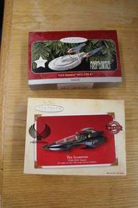 lot 536 image: Lot of (2) Hallmark Collectible Decorations - Star Trek First Contact USS Enterprise NCC-1701-E, Star Trek Nemesis The Scorpion (New In Box )