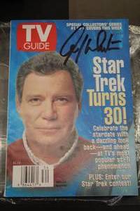 lot 548 image: William Shatner Star Trek Cast Signed TV Guide August 24-30 1996