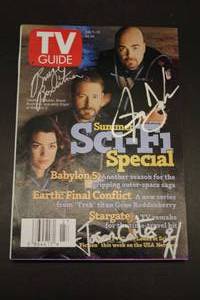 lot 549 image: Star Trek Babylon 5 Cast Signed TV Guide July 5-11 1997