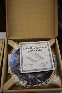 lot 573 image: The Hamilton Collection Limited Edition Third Issue Star Wars Luke Skywalker and Darth Vader Collector Plate (New In Box ) with Certificate of Authenticity
