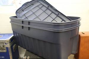 lot 593 image: Lot of (2) Plastic Strorage Bin with Lid