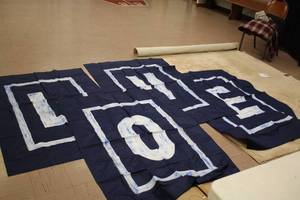 lot 938 image: Lot of (4) Banners - L O V E 64x35