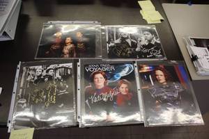 lot 1098 image: Lot of (5) Star Trek Voyager Signed Photos (in sleeves)