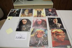 lot 1100 image: Lot of (9) Star Trek Deep Space Nine Signed Photos (in sleeves)