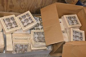 2 Boxes of clear bulb ornaments