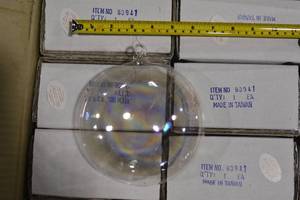box of 6 flat clear ball ornaments