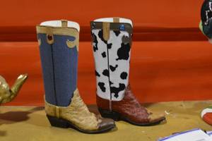 2 16 Cowboy boot vases
