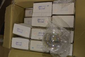 box of 6 flat clear ball ornaments