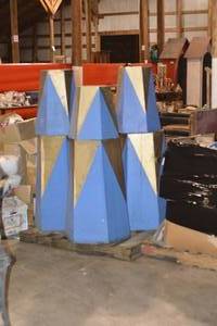 Quantity of 4 Blue and Gold bases