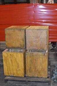 Quantity of 6 wooden boxes