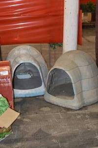 2 dog houses - painted igloos