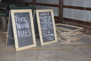 Quantity of 3 double sided chalk board sidewalk signs
