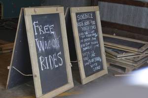Quantity of 3 double sided chalk board sidewalk signs 30 x 48