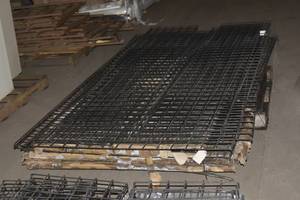 Pallet of long Hanging grid shelves