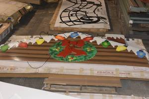 Quantity of 4 Double Sided Decorated Cabin Rooftops