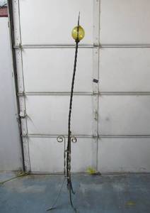 lot 3 image: Antique Lightning Rod wAmber Glass Ball