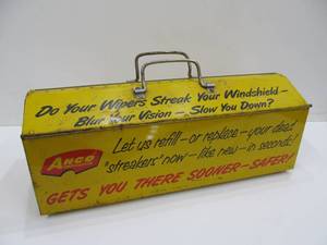 lot 5 image: Vintage ANCO Wiper Blades Service Station Pump Station Advertising Tool Box