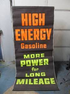 lot 14 image: Awesome LARGE Vintage Gas Station Advertising Banner