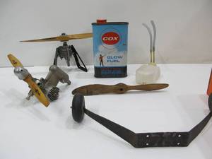 lot 21 image: Group of Vintage RC Airplane Motors etc