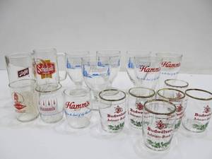 lot 24 image: Lot of Vintage Advertising Beer Glasses