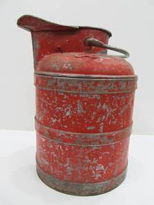 lot 29 image: Large Antique Steel Oil Can