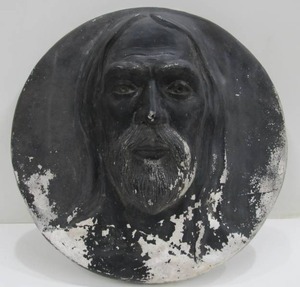 lot 46 image: Signed Vintage Heavy Plaster Wall PlaqueBust
