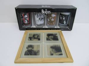 lot 65 image: New BEATLES Pint Glasses & Coaster Set