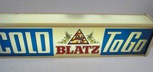 lot 113 image: Awesome Vintage Cold BLATZ To Go Lighted Beer Sign