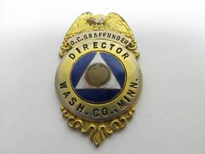 lot 133 image: Orig Old Vintage Washington County Civil Defense Directors Badge