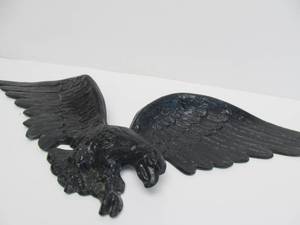 lot 157 image: Large Vintage Painted Brass Eagle Wall Hanging