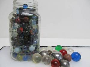 lot 184 image: Jar Full of Vintage Marbles