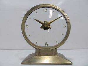 lot 203 image: Mid Century Haddon Golden Visionette Mod Electric Clock