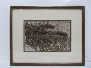 lot 207 image: Vintage Early Speech Rally Print Framed