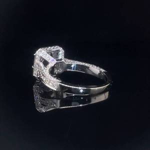 2.69 Carat Natural Peach Morganite & Diamond French Pave Cathedral Cushion Cut Milgrain Ring in 18k White Gold $4100 Retail VIDEO