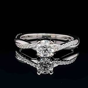 Designer GABRIEL & Co. 0.75 Carat Diamond Engagement Ring, Infinity Twist in 14k White Gold $3899 Retail
