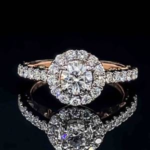 1.00 Carat Diamond Solitaire Round Cluster (VS) NAMDAR Ornate Ring in 18k White &amp Rose Two-Tone Gold $6000 Retail VIDEO
