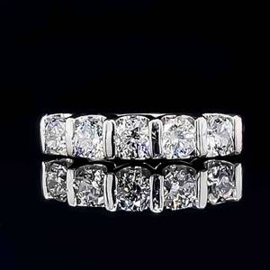 1.90 Carat 5-Stone Diamond Ring w Rare Octagonal Cut Diamonds in 14k White Gold Band $8950 Retail VIDEO