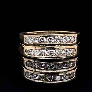 1.50 Carat Diamond Two-Row Double Tapered Matched Square Top Ring in 14k Yellow Gold $4599 Retail VIDEO