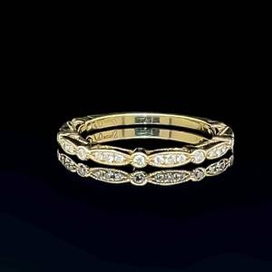 14k Yellow Gold Stacking (Stackable Style) Diamond Ring Thin Diamond Accent Band $1599 Retail