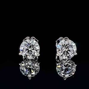 BRAND NEW 2.77 CARAT Diamond Round Solitaire Stud 3-Prong Martini Earrings in White Gold $5999 Retail VIDEO