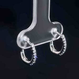 BRAND NEW Diamond Huggie Hoop Earrings in 14k White Gold $1250 Retail VIDEO