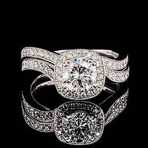 Designer 1.60 Carat Diamond Wedding Set  Engagement Ring w Matching Diamond Band, GIA Report Included $12,300 Retail VIDEO