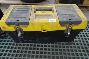lot 224 image: Plastic Stanley Tool Box with Assorted Plumbing and Irrigation Tools and Components